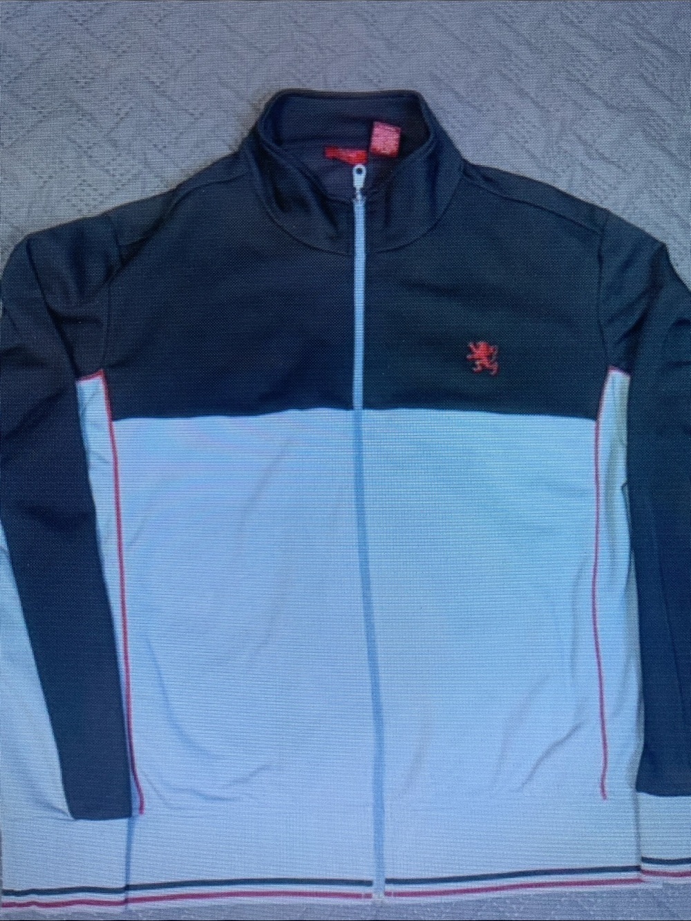 Men's Two-Tone Full-Zip Jacket - Black & Light Blue
